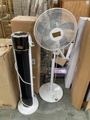 3 X ASSORTED FANS TO INCLUDE JOHN LEWIS TOWER FAN IN BLACK / WHITE