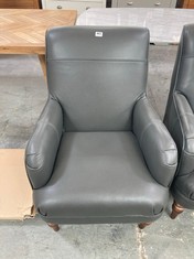 JOHN LEWIS DARK GREY LEATHER ARMCHAIR