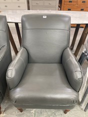 JOHN LEWIS DARK GREY LEATHER ARMCHAIR