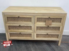 NKUKU KANZ MANGO WOOD CHEST OF DRAWERS - NATURAL - ONE SIZE - (KA1401) - RRP £1200