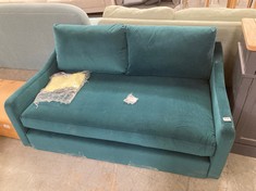 HATTON 2 SEATER SOFA IN PEACOCK VELVET