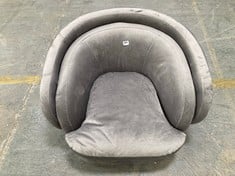 TESORO GREY VELVET ROUND BACK ARMCHAIR