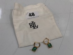 LAUREN RALPH LAUREN WOMEN'S EARRINGS - GOLD/GREEN