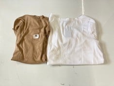 RALPH LAUREN ZOE SWEATER - CAMEL SIZE S TO INCLUDE RALPH LAUREN JUDY ELBOW T-SHIRT IN WHITE SIZE L TOTAL RRP £198