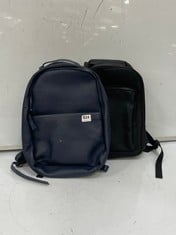 RAINS LEATHER BACKPACK IN BLACK TO INCLUDE JOHN LEWIS LEATHER BACKPACK IN NAVY