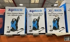 3 X TOPTECH 105BAR PRESSURE WASHER - TOTAL LOT RRP £162
