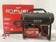 MILWAUKEE M18 FUEL CORDLESS AIR COMPRESSOR - MODEL NO. M18FAC-0 - RRP £436