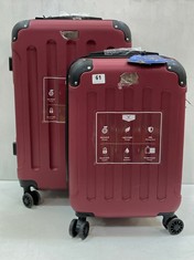 2 X LUGG BURGUNDY 4 WHEEL TRAVEL CASE