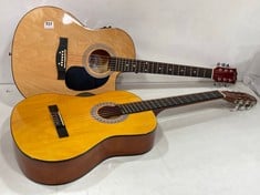 3RD AVENUE CUTAWAY ELECTRO ACOUSTIC GUITAR PACK- NATURAL TO INCLUDE ROCKET FULL SIZE GUITAR- NATURAL