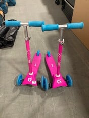 2 X EVO Q GIRLS 3 WHEELED SCOOTER IN PINK