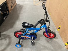 MONSTER TRUCK BOYS BIKE IN BLUE WITH STABILISERS