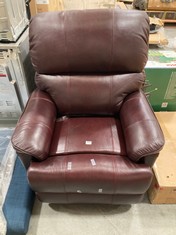 DARK BROWN LEATHER ELECTRIC RECLINER ARMCHAIR