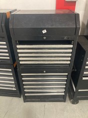 6 DRAWER TOOL CABINET IN BLACK TO INCLUDE ADVANCED 6 DRAWER TOOL CHEST - ITEM CODE. 570405 (KERBSIDE PALLET DELIVERY)