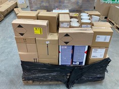 PALLET OF ASSORTED ITEMS TO INCLUDE SIKKENS AUTOWAVE MM 101 WHITE TRANSPARENT 2 X 1L - ITEM NO. 523871 (KERBSIDE PALLET DELIVERY)