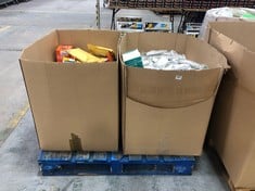 PALLET OF ASSORTED ITEMS TO INCLUDE POLYCO ORANGE HD DISPOSABLE GLOVES (KERBSIDE PALLET DELIVERY)