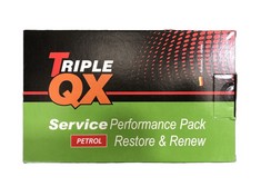 APPROX 10 X TRIPLE QX SERVICE PERFORMANCE PACK PETROL RESTORE AND RENEW 300ML (KERBSIDE PALLET DELIVERY)