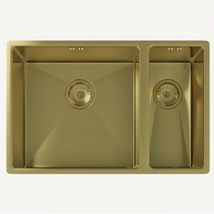 ELLSI ELITE 1.5 BOWL INSET OR UNDERMOUNTED BRUSHED BRASS KITCHEN SINK - RRP £470