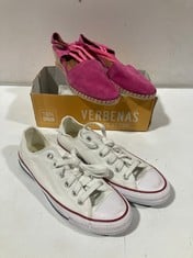 CONVERSE ADULTS TRAINERS IN WHITE UK 6.5 TO INCLUDE VERBENAS MAIKA SUEDE ESPADRILLE - POP PINK SIZE 40