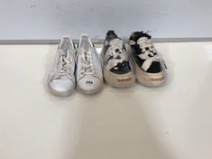 2 X ASSORTED TRAINERS TO INCLUDE SMILE REPUBLIC CANVAS TRAINERS BLACK/CREAM SIZE 37