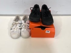 2 X ASSORTED BRANDED TRAINERS TO INCLUDE NIKE RUNNING REVOLUTION 7 TRAINERS BLACK SIZE 6