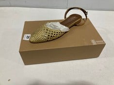 ANONYMOUS SENARA 10 HAND-BRAIDED LEATHER SHOES - GOLD SIZE 39.5 - RRP £240