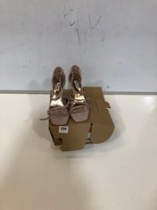 DUNE MUSICAL ROSE-GOLD FABRIC BARELY THERE SANDALS SIZE 7