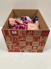 BOX OF ASSORTED CHILDRENS CLOTHING TO INCLUDE F&D GIRLS CHECK DRESS IN BLACK/WHITE AGE 23YRS