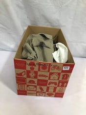 BOX OF APPROX 10 X BRANDED ADULT CLOTHING ITEMS TO INCLUDE YELLOW FLORAL SHIRT SIZE 16