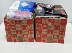 BOX OF ASSORTED ITEMS TO INCLUDE DEPEND COMFORT-PROTECT UNDERWEAR SIZE L/XL