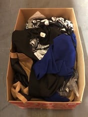 BOX OF ASSORTED CLOTHING TO INCLUDE JACKET