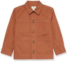 QTY OF ITEMS TO INLCUDE BOX OF APPROX 30 X ASSORTED CHILDREN CLOTHES TO INCLUDE ESSENTIALS BOYS' COTTON BLEND LONG-SLEEVED UTILITY SHIRT (PREVIOUSLY AWARE), TOFFEE BROWN, 9 YEARS, AWARE UNISEX KIDS'