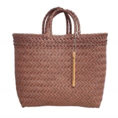 19 X VIE NATURALS RECYCLED PLASTIC WOVEN BEACH/TOTE BAG MAROON, LARGE, MULTICOLOR, ONE SIZE.