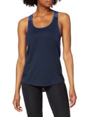 QTY OF ITEMS TO INLCUDE BOX OF APPROX 20 X ASSORTED CLOTHES TO INCLUDE INKCUSEB ESSENTIALS WOMEN'S DOUBLE LAYER SPORTS TOP, BLUE/WASHED BLUE, L, ESSENTIALS WOMEN'S CLASSIC-FIT 100% COTTON SHORT-SLEEV
