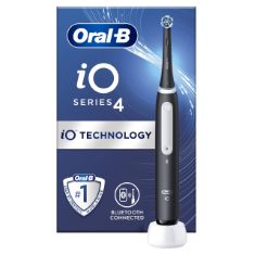 1 X ORAL-B IO4 ELECTRIC TOOTHBRUSH FOR ADULTS, 1 TOOTHBRUSH HEAD, 4 MODES WITH TEETH WHITENING, UK 2 PIN PLUG, BLACK.