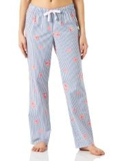 QTY OF ITEMS TO INLCUDE BOX OF APPROX 20 X ASSORTED CLOTHING ITEM TO INCLUDE ESSENTIALS WOMEN'S POPLIN SLEEP TROUSERS, BLUE WHITE VERTICAL STRIPES, XXL, ESSENTIALS WOMEN'S SHORT-SLEEVED BELTED MIDI T