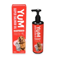 APPROX 40 X ASSORTED PET ITEMS TO INCLUDE YUM BY YUMOVE SUPER SALMON OIL FOR ALL DOGS AND CATS, NATURAL OMEGA-3, 6 AND 9, FISH OIL SUPPLEMENT, 500 ML.