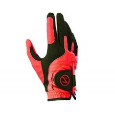 11 X ZERO FRICTION MEN'S PERFORMANCE RIGHT HAND SYNTHETIC GOLF GLOVE, ONE SIZE, RED.