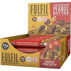 10 X FULFIL VITAMIN AND PROTEIN BAR (15 X 55 G BARS), CHOCOLATE PEANUT BUTTER FLAVOUR, 20 G HIGH PROTEIN, 9 VITAMINS, LOW SUGAR.