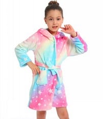 QUANTITY OF ASSORTED ITEMS TO INCLUDE Z-YQL GIRLS UNICORN DRESSING GOWN SOFT HOODED ROBE SLEEPWEAR GOWN NOVELTY HOODED NIGHTGOWN FLEECE COMFY FLANNEL COLORFUL: LOCATION - B