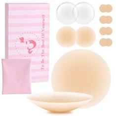 31 X XNOVA SILICONE NIPPLE COVERS FOR WOMEN INVISIBLE BREAST PETALS REUSABLE NIPPLES PASTIES SOFT SELF-ADHESIVE BRA WASHABLE PASTY NIPPIES 2/4 PAIRS FOR BACKLESS DRESS (CHAMPAGNE, 2 PAIRS) - TOTAL RR