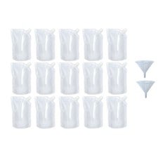 QUANTITY OF ASSORTED ITEMS TO INCLUDE 15PCS 250ML REFILLABLE DRINK POUCHES FOR FESTIVALS CLEAR TRAVEL PLASTIC DRINKS FLASKS CRUISE KIT REUSABLE ALCOHOL LIQUOR JUICE BAGS DRINK CONTAINER PARTY HALLOWE