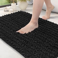 QUANTITY OF ASSORTED ITEMS TO INCLUDE DEXI CHENILLE BATH MAT, NON SLIP THICK BATHROOM MAT, ABSORBENT AND SOFT BATH RUGS, WASHABLE CARPET RUNNER FLOOR MAT, 40 X 60CM, BLACK RRP £285: LOCATION - C