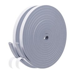 41 X FOWONG DRAFT EXCLUDER FOR DOORS, FOAM SEAL WEATHER STRIPPING TAPE 2 ROLLS 12MM X 6MM X 4M DOOR INSULATION DRAUGHT EXCLUDER STRIP FOR WINDOWS, TOTAL 8M LONG (GRAY) - TOTAL RRP £341: LOCATION - A
