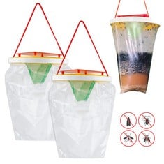 10 X BOFUNX 2 PACK FLY TRAP BAGS, OUTDOOR HANGING FLY INSECT CATCHER FLY KILLER FOR OUTDOOR GARDEN FARM HORSE BARN RRP £111: LOCATION - D