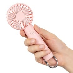 19 X GAMES PORTABLE HANDHELD FAN, 2200 MAH BATTERY OPERATED RECHARGEABLE PERSONAL MINI FAN,SMALL PORTABLE FAN 3 SPEEDS, LIGHTWEIGHT MAKEUP FAN FOR OFFICE HOME INDOOR OUTDOOR TRAVEL (PINK) - TOTAL RRP