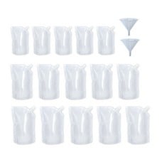 36 X 15PCS 3 MIXED SIZES REFILLABLE DRINK POUCHES FOR FESTIVALS CLEAR TRAVEL PLASTIC DRINKS FLASKS CRUISE KIT REUSABLE ALCOHOL LIQUOR JUICE BAGS DRINK CONTAINER PARTY HALLOWEEN CHRISTMAS HOT COLD BEV
