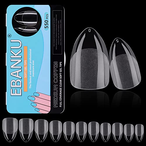 15 X EBANKU 550PCS FULL COVER NAIL TIPS, FROSTED NAILS TIP PRESS ON NAILS ACRYLIC FAKE NAILS ARTIFICIAL FINGERNAILS TIP FOR GIRLS WOMEN NAIL SALONS AND DIY AT HOME (SHORT STILETTO) - TOTAL RRP £101: