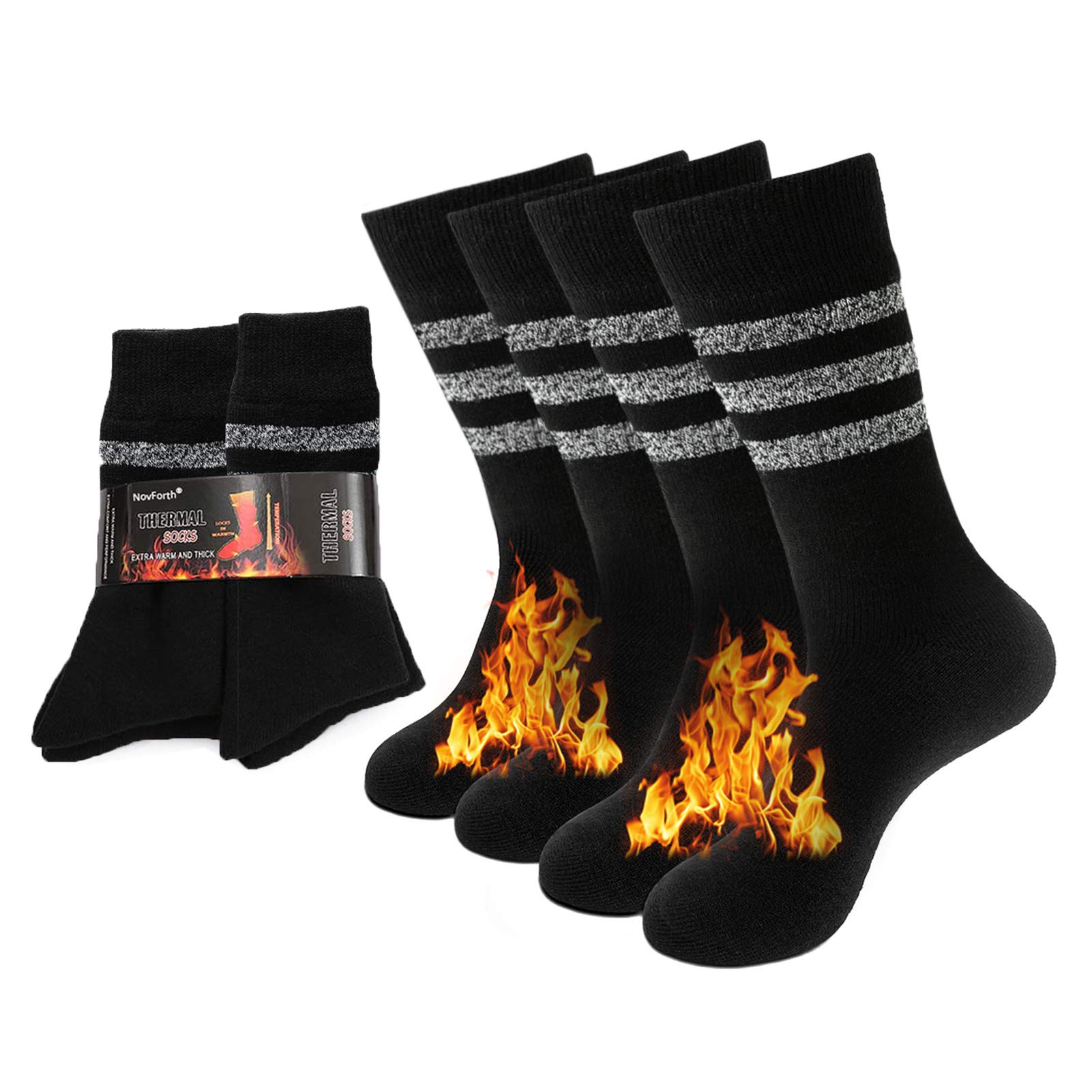 10 X NOVFORTH 2/4 PAIRS THICK THERMAL SOCKS INSULATED HEATED HEAVY WARM SOCKS FOR WINTER COLD WEATHER - TOTAL RRP £125: LOCATION - RACK A