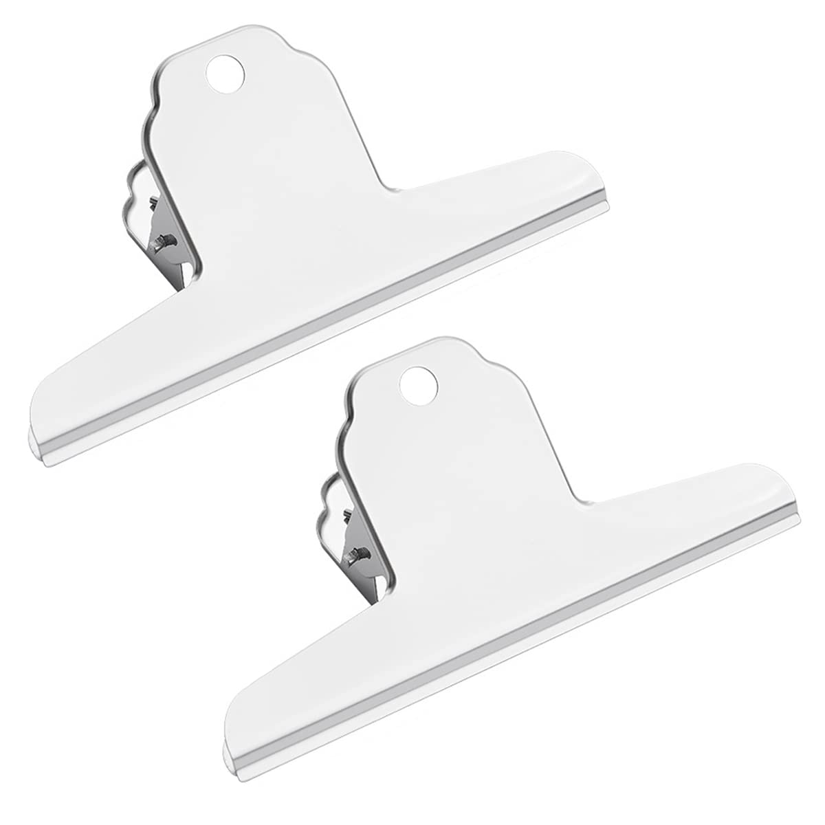 42 X 2PCS LARGE BULL CLIP STAINLESS STEEL BINDER PAPER CLAMPS METAL HINGE CLIPS FOR HOME KITCHEN OFFICE SCHOOL - TOTAL RRP £210: LOCATION - RACK A