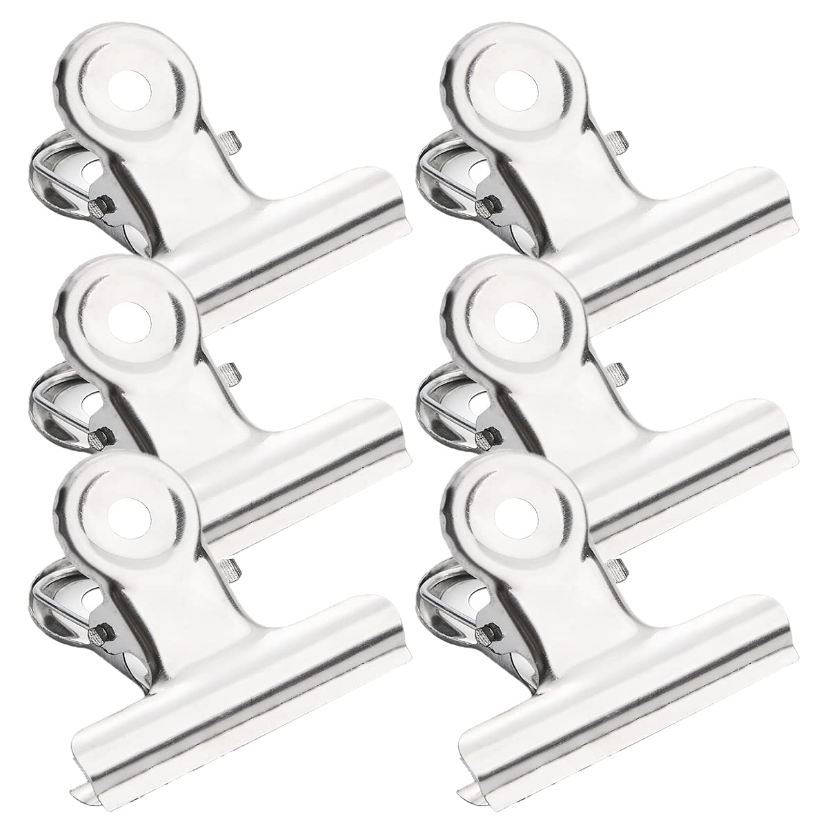 31 X 6 PACK BULL HINGE CLIPS STAINLESS STEEL BINDER PAPER CLAMPS METAL GRIP CLIP CLAMPS FOR PHOTOS PICTURES PAPERS, FOOD BAGS, ART & CRAFTS, OFFICE AND SCHOOL SUPPLIES - TOTAL RRP £180: LOCATION - RA